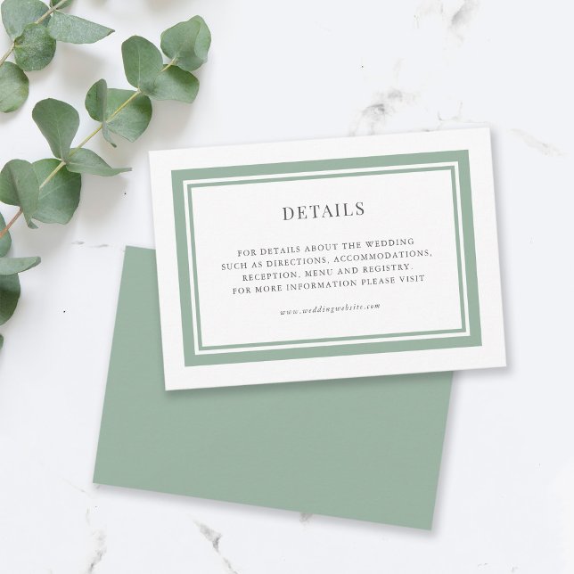Carte D'accompagnement Détails du Mariage de couleur de bordure modifiabl (Créateur téléchargé)