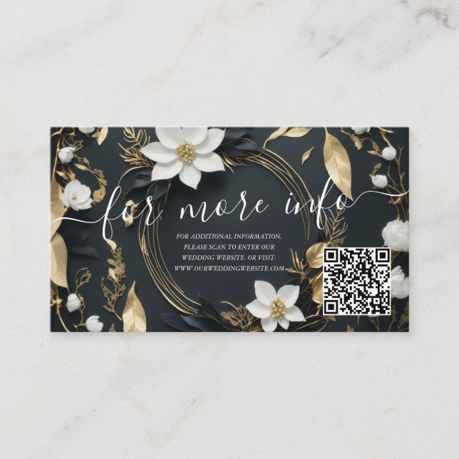 Carte D'accompagnement Détails du Mariage de germes floraux Information C (Devant)