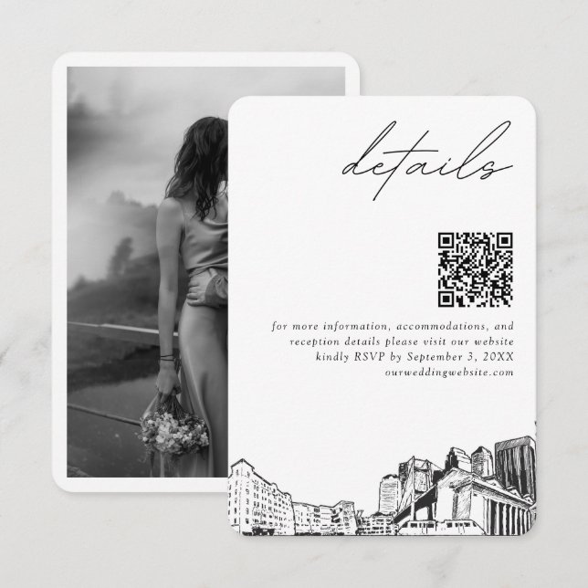 Carte D'accompagnement Détails du Mariage de Jacksonville Code QR Petit (Devant / Derrière)