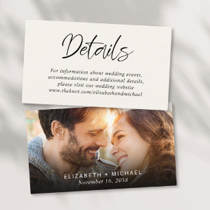 Carte D'accompagnement Détails du Mariage de la crème photo moderne