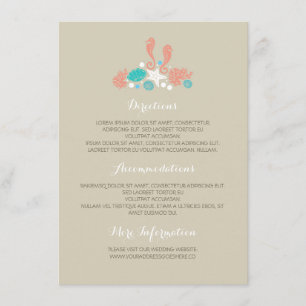 Carte D'accompagnement Détails du Mariage de la plage Underwater Treasure