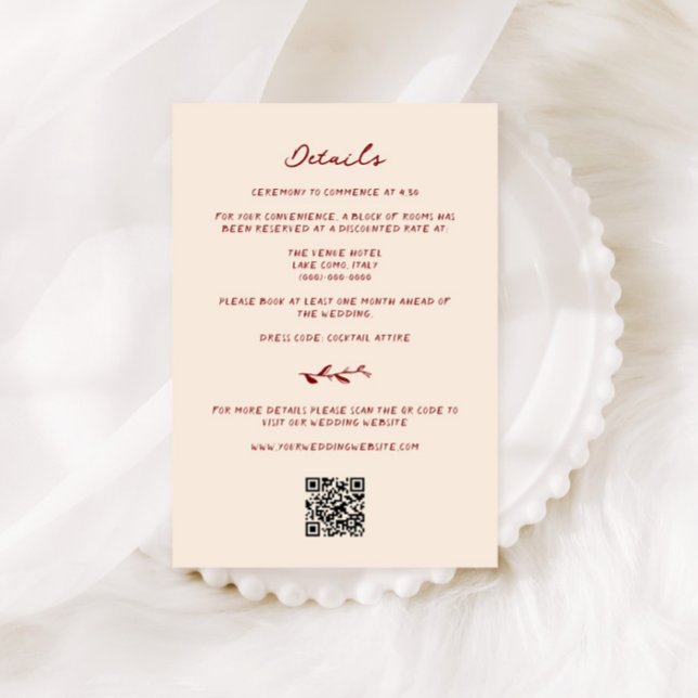 Carte D'accompagnement Détails du Mariage de main de marron tiré (Créateur téléchargé)