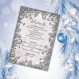 Carte D'accompagnement Détails du Mariage de Noël Magie d'Hiver