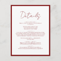 Détails du Mariage de script de bordure rouge de C