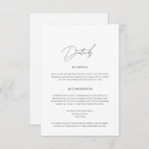 Détails du Mariage de script minimaliste moderne