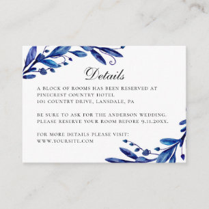 Carte D'accompagnement Détails du mariage d'hiver bleu aquarelle