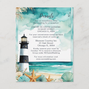 Carte D'accompagnement Détails du Mariage du phare nautique