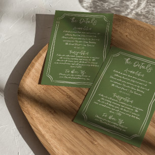 Carte D'accompagnement Détails du Mariage écrit illustrés à la main