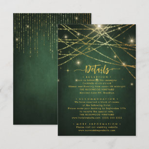Carte D'accompagnement Détails du Mariage Élégant Éclairage à chaîne