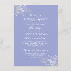 Carte D'accompagnement Détails du Mariage floral violet de lavande Insére