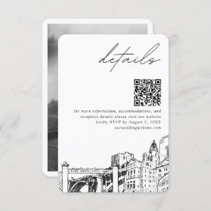 Carte D'accompagnement Détails du Mariage Fort Worth Code QR Petit