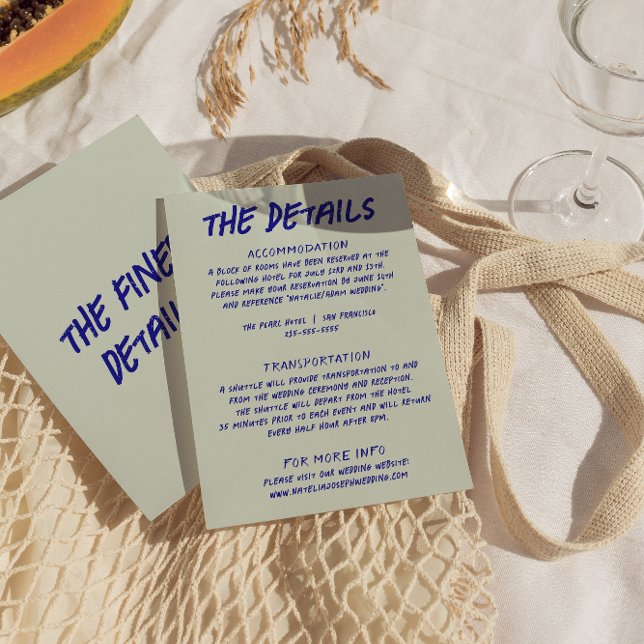 Carte D'accompagnement Détails du Mariage Funky Retro manuscrit coloré (Créateur téléchargé)