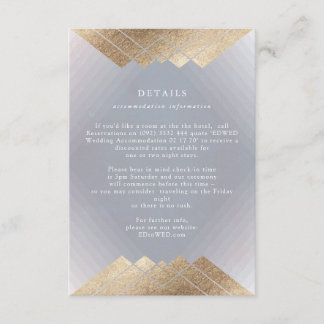 Carte D'accompagnement Détails du Mariage Gray Gold Vintage géométrique