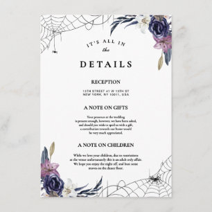 Carte D'accompagnement Détails du Mariage Halloween