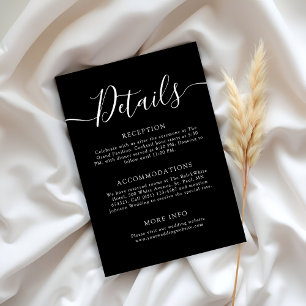 Carte D'accompagnement Détails du Mariage minimaliste blanc moderne
