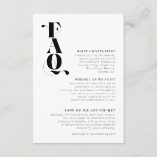Carte D'accompagnement Détails du Mariage moderne décoratif FAQ ID887