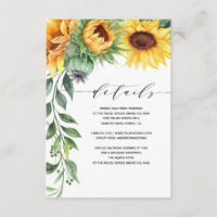 Détails du Mariage moderne Sunflower Watercolor