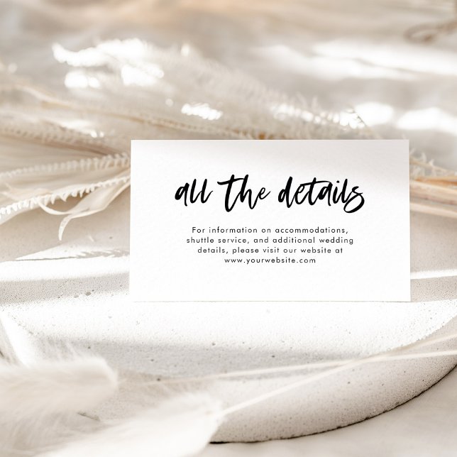 Carte D'accompagnement Détails du Mariage noir et blanc Décontracté de sc (Créateur téléchargé)