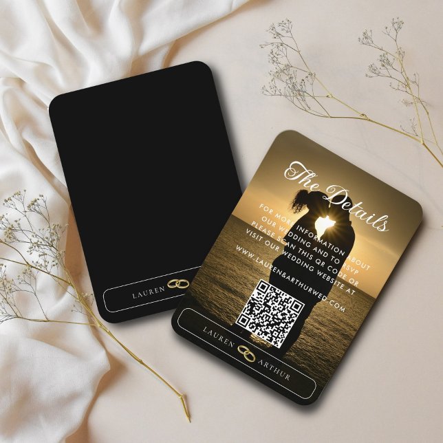 Carte D'accompagnement Détails du Mariage photo moderne Ultra Chic Minima (Créateur téléchargé)