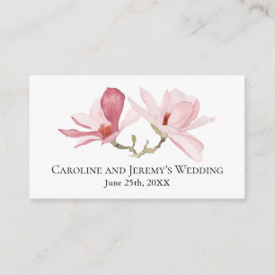 Carte D'accompagnement Détails du Mariage Pink Magnolias