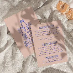 Carte D'accompagnement Détails du Mariage rétro-Vintage manuscrit