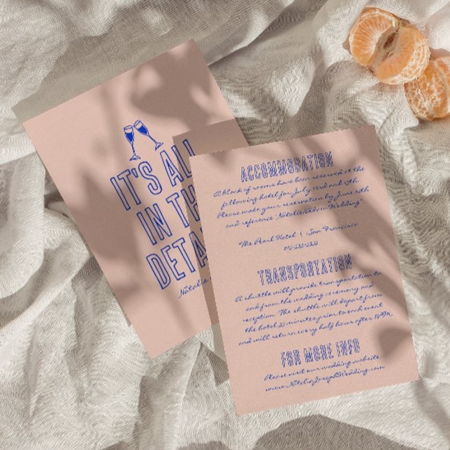 Carte D'accompagnement Détails du Mariage rétro-Vintage manuscrit (Créateur téléchargé)