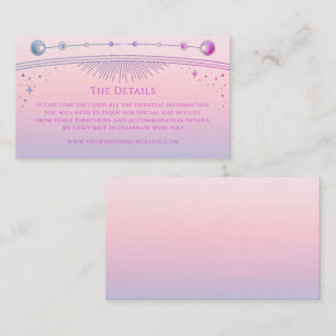 Carte D'accompagnement Détails du Mariage rose de coucher de soleil mysti