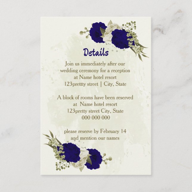 Carte D'accompagnement Détails du mariage Royal beige beige (Devant)