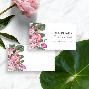 Carte D'accompagnement Détails du Mariage tropical