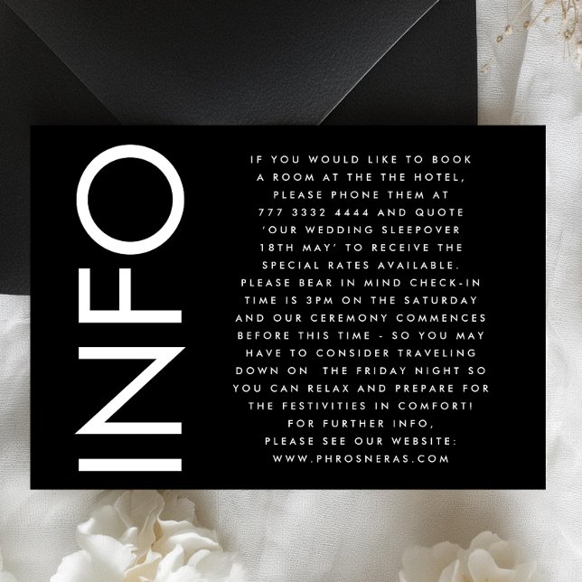 Carte D'accompagnement Détails du Mariage Ultra Modern Bold Big Monogram (Créateur téléchargé)