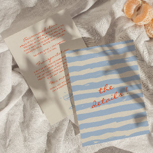 Carte D'accompagnement Détails du Mariage Whimsical Peint à la main