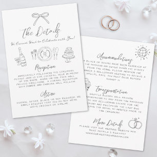 Carte D'accompagnement Détails du Mariage Whimsical Quirky Dessin À La Ma