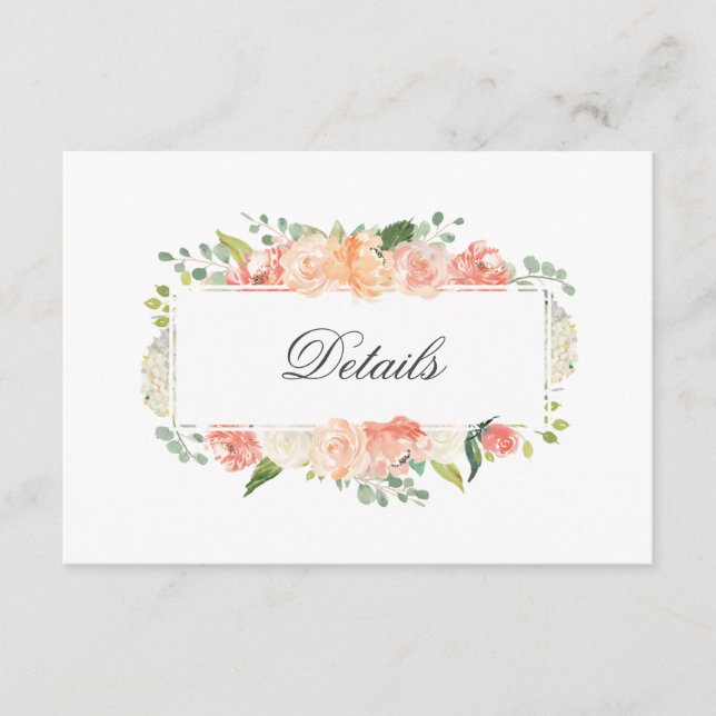 Carte D'accompagnement Détails du motif floral feminin rose et bracelet (Devant)