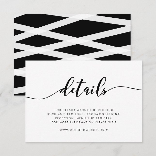 Carte D'accompagnement Détails du script de relaxation noir et blanc (Devant / Derrière)