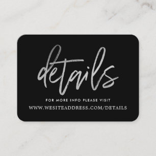 Carte D'accompagnement Détails du script moderne Silver Foil