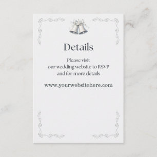 Carte D'accompagnement Détails du site Cloches de mariage argentées Annex