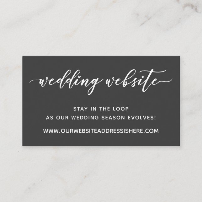 Carte D'accompagnement Détails du site Web de mariage en écriture manuscr (Devant)