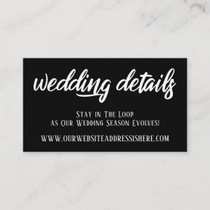Carte D'accompagnement Détails du site web mariage en Élégant Script, Noi