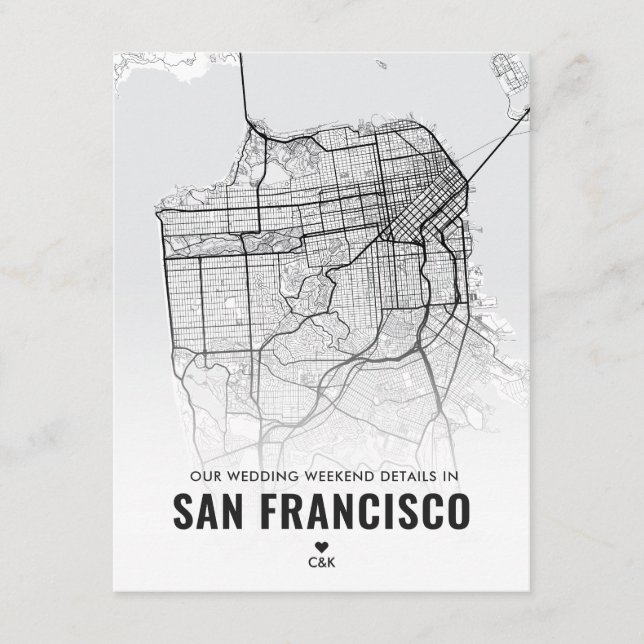 Carte D'accompagnement Détails du week-end de mariage à San Francisco (Devant)