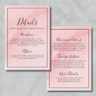 Carte D'accompagnement Détails d'un mariage élégant rose
