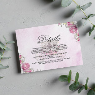 Carte D'accompagnement Détails élégants de calèche florale à l'aquarelle