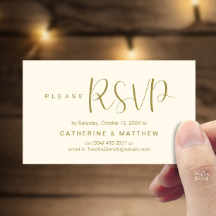 Carte D'accompagnement Détails élégants de rappel de "RSVP de mariage"