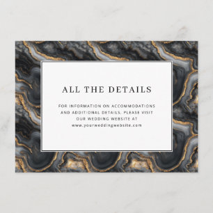 Carte D'accompagnement Détails élégants en marbre gris