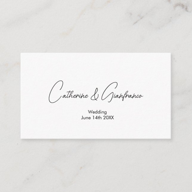 Carte D'accompagnement Détails essentiels et élégants du mariage QRcode (Devant)