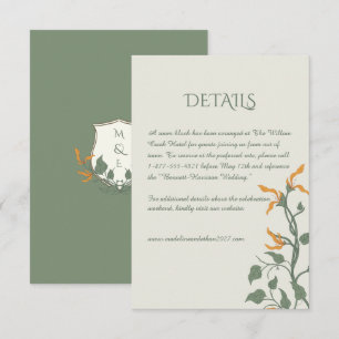 Carte D'accompagnement Détails Floraux Art Nouveau Rétro Groovy 