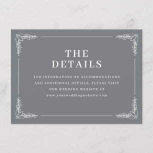 Carte D'accompagnement Détails Floraux Gris Élégants