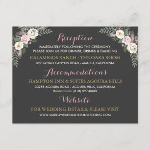 Carte D'accompagnement Détails Floraux Rose Charbon
