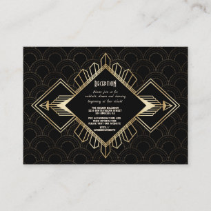 Carte D'accompagnement Détails Gatsby le Magnifique vintage 20s or noir