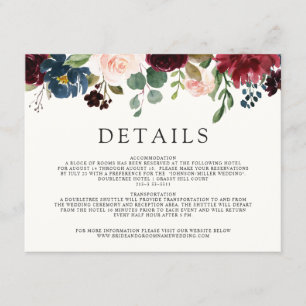 Carte D'accompagnement Détails les épousant du bouquet de Bourgogne