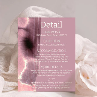 Carte D'accompagnement Détails minimaliste du mariage Rose Mauve Dusty
